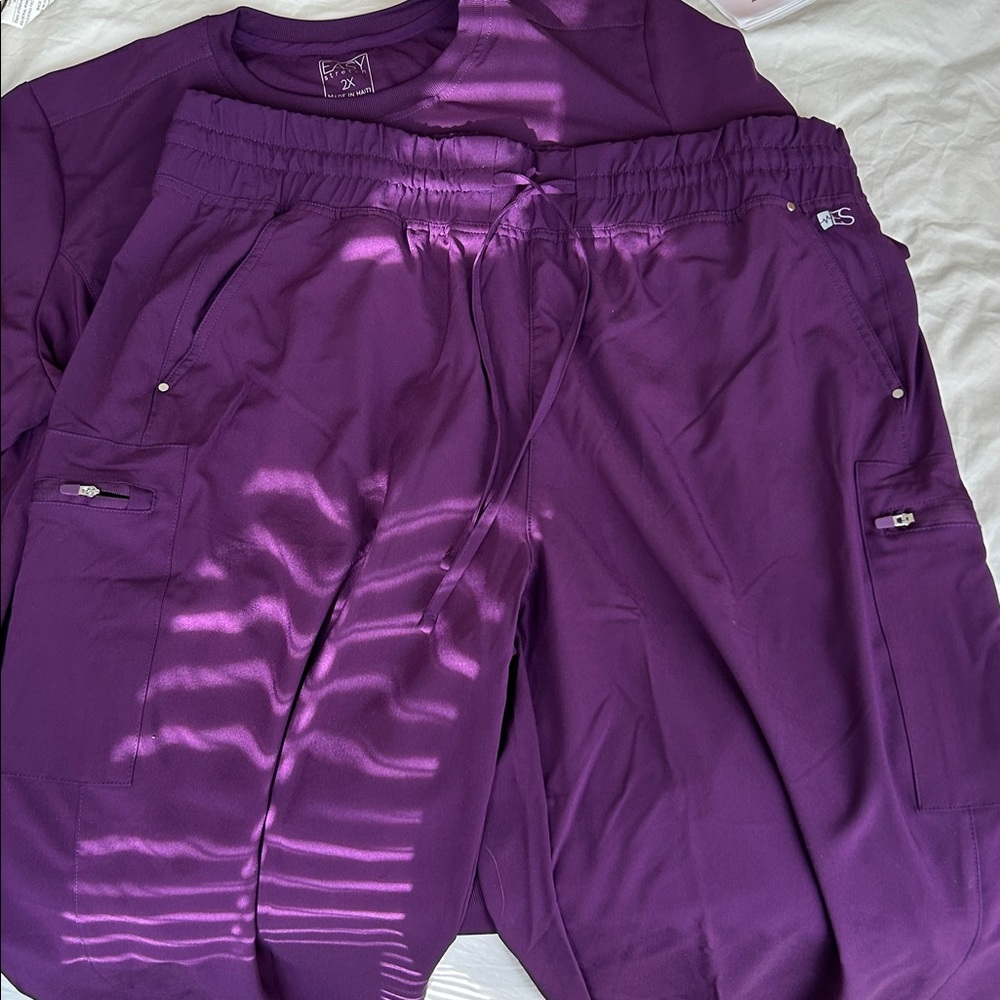 Uniform Advantage Purple Scrub Set - Picture 2 of 2